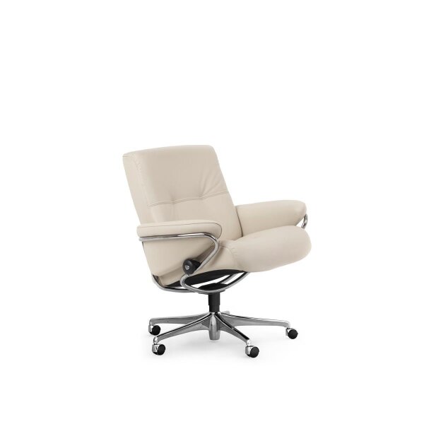 Relaxsessel Stressless, Berlin Low Back Home Office, Alu, Batick Creme