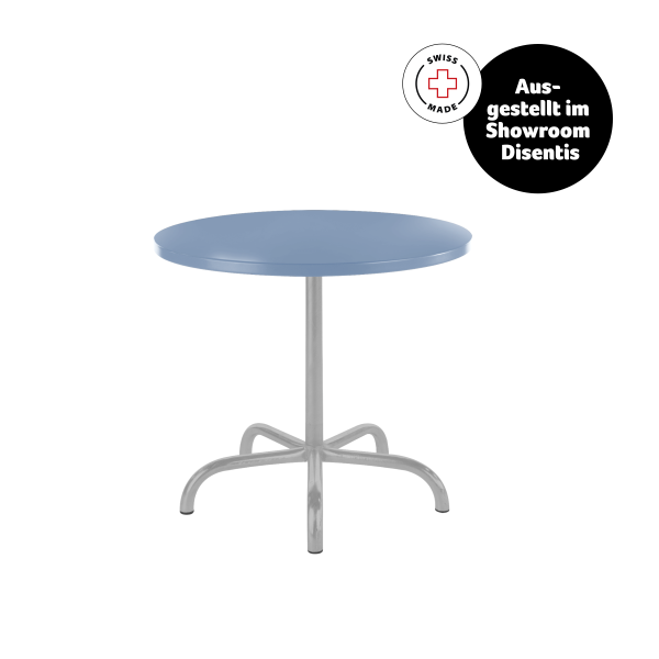 Metalltisch Schaffner, S&auml;ntis, &oslash; 80cm, Pastellblau