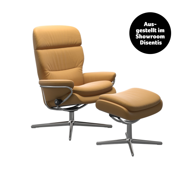 Relaxsessel Stressless, Rome Cross M, Paloma Almond + verstellbare Kopfst&uuml;tze