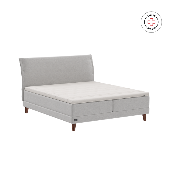 Boxspringbett, Bico, Simplon Stitch, Alpbach 61 Hellgrau