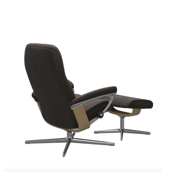 Relaxsessel Stressless Consul Cross Paloma Chestnut L + Hocker, Holzfarbe Eiche