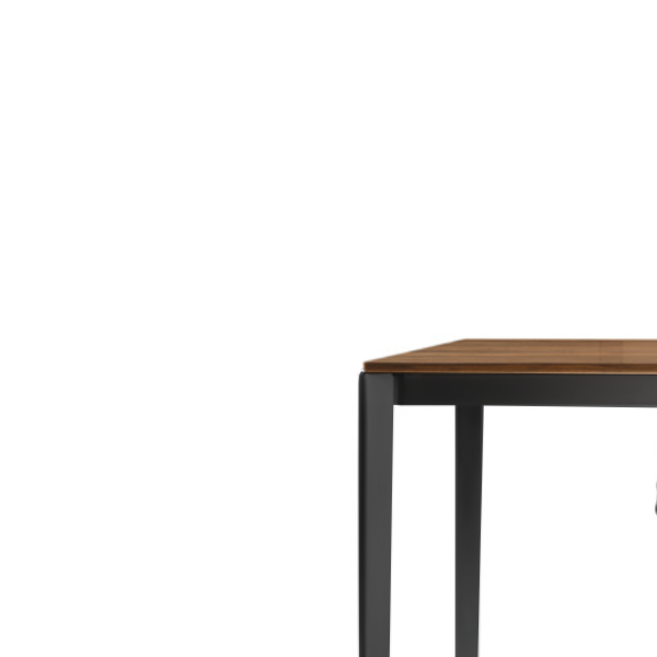 Esstisch, Team7, Tak Nussbaum, 100cm x 200cm + 100cm Auszug, Stahl - schwarz