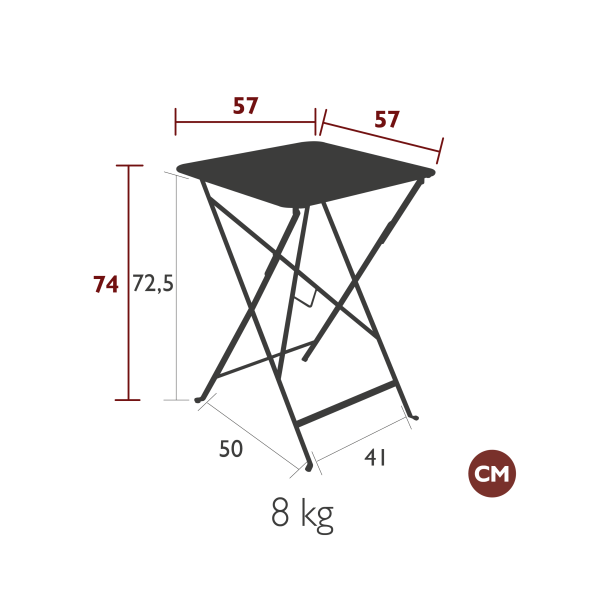 Gartentisch Fermob, Bistro, 57cm x 57cm, Rosmarin