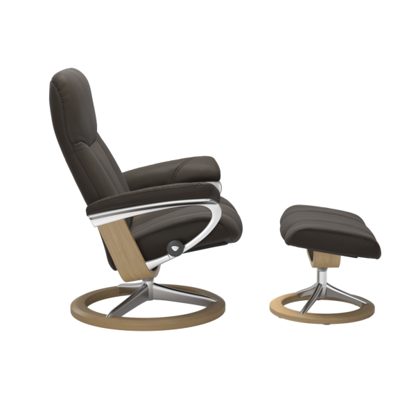 Sessel Stressless Consul Signature Batick Brown M + Hocker, Holzfarbe Eiche