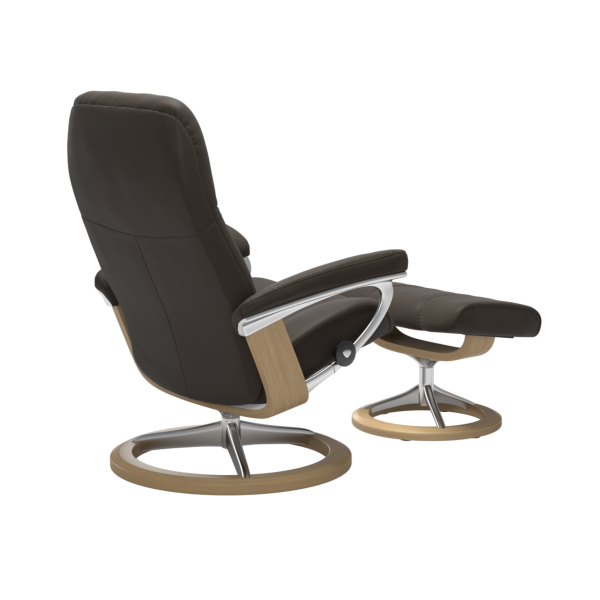 Sessel Stressless Consul Signature Batick Brown M + Hocker, Holzfarbe Eiche