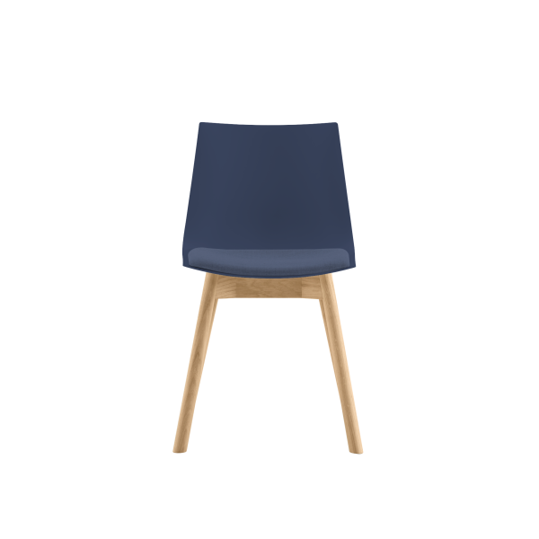 Stuhl, Girsberger, Schalenstuhl Nava Blau + Sitzkissen