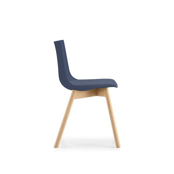 Stuhl, Girsberger, Schalenstuhl Nava Blau + Sitzkissen