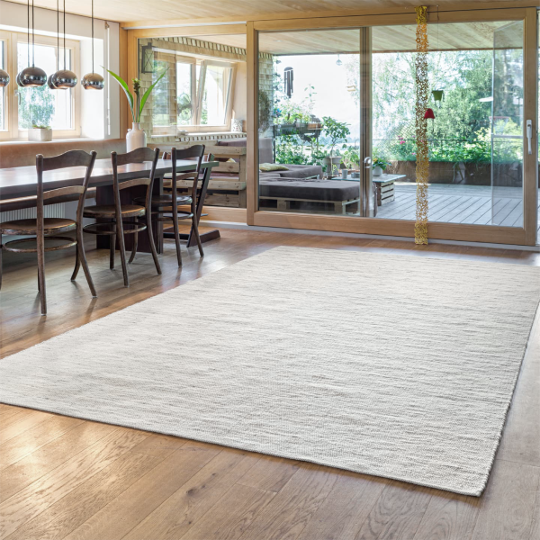 Teppich, Tisca, Olbia Uni, Wool White, 90cm x 180cm