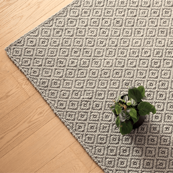 Teppich, Tisca, Lenno-x Rhomb, Wool White