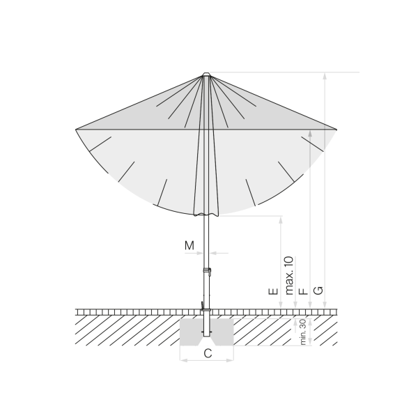 Sonnenschirm, Glatz, Piazza White, Ausstellmodell